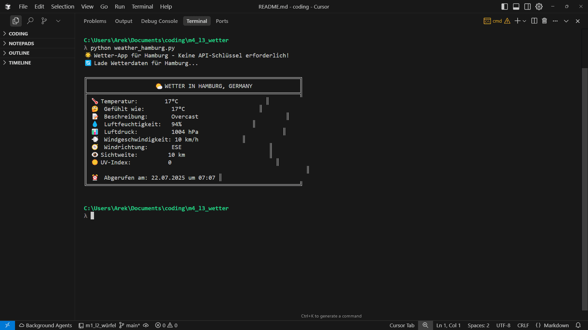 Wetter-App für Hamburg