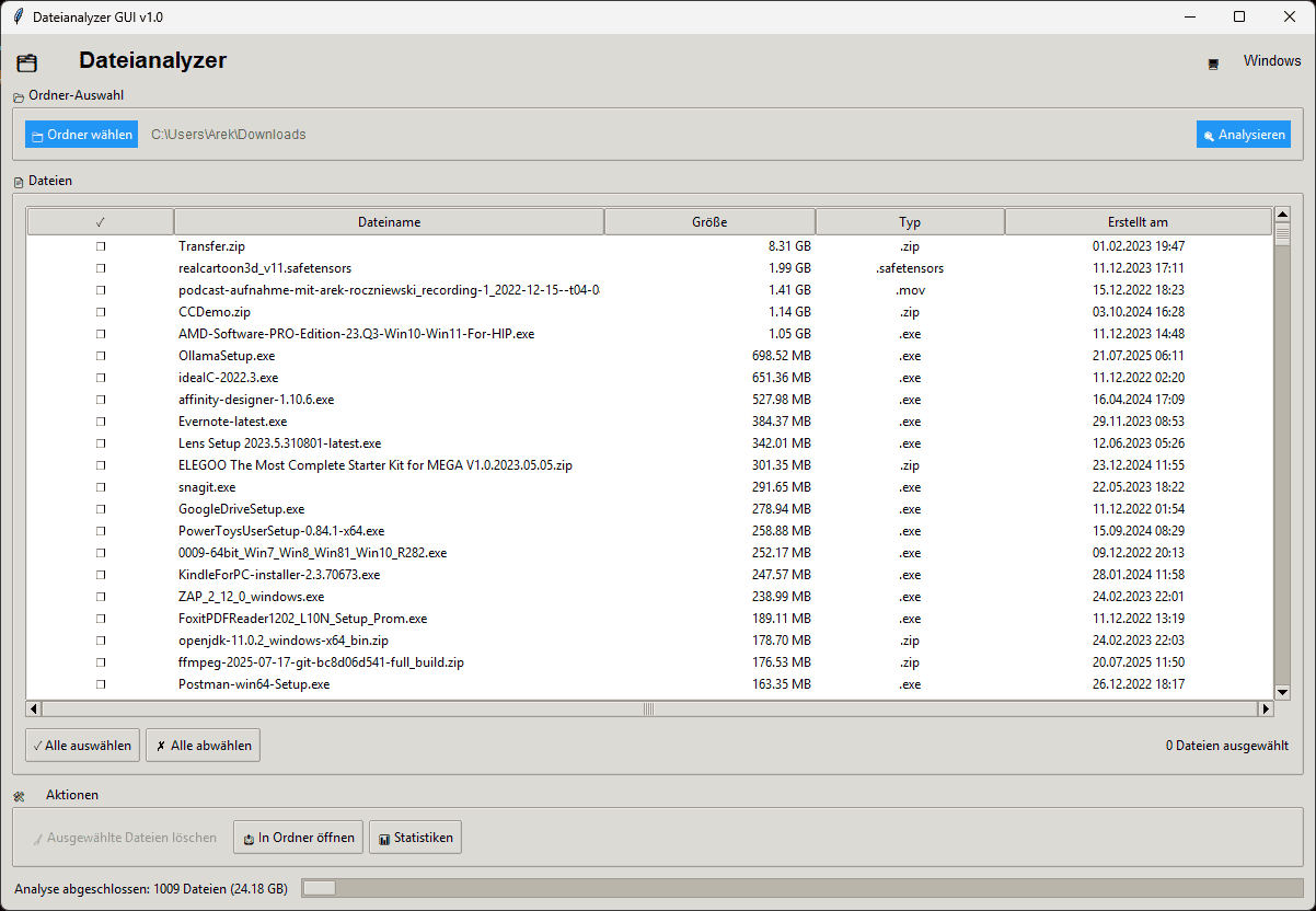 Dateianalyzer GUI
